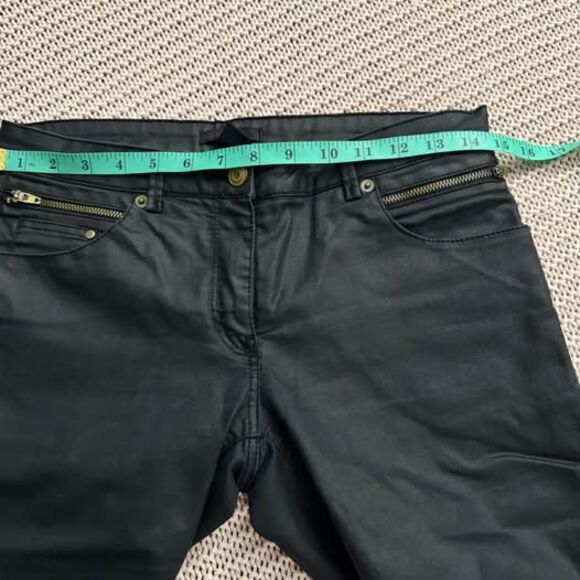 H&M  black,faux leather jeans with zippered ankle details size 6 - Picture 4 of 7